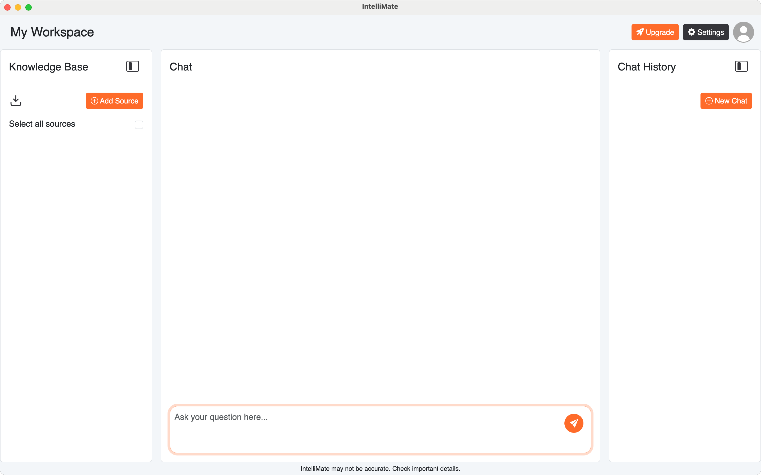 IntelliMate main application screen